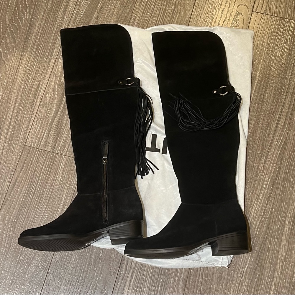 Shutz Sarita fringe over the knee suede boot with dust bag